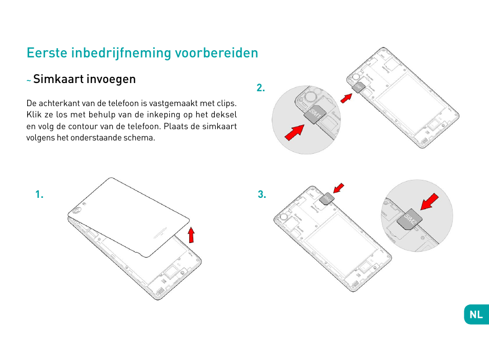 Eerste inbedrijfneming voorbereiden, Simkaart invoegen | Wiko Fever User Manual | Page 142 / 292