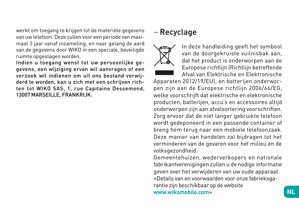 Recyclage | Wiko Fever User Manual | Page 155 / 292