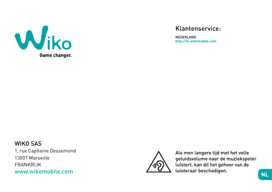Klantenservice, Wiko sas | Wiko Fever User Manual | Page 157 / 292