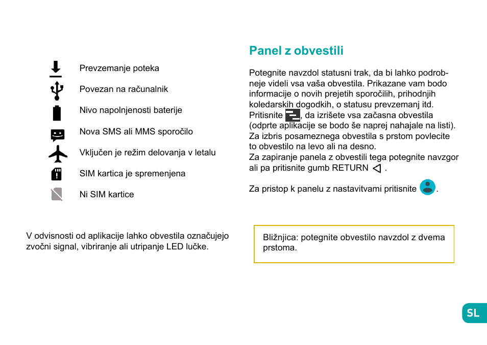 Panel z obvestili | Wiko Fever User Manual | Page 235 / 292