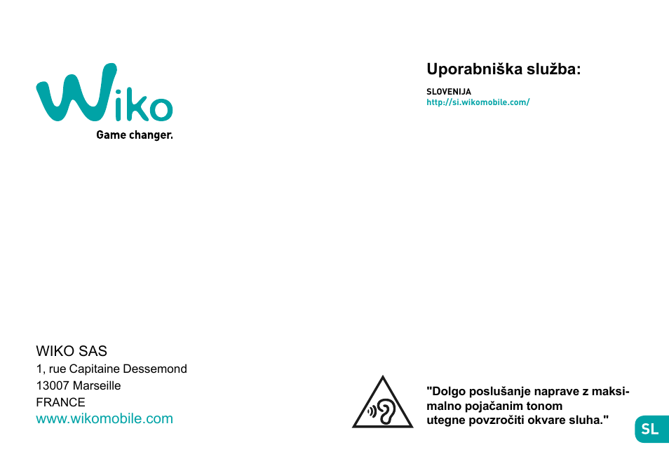 Uporabniška služba, Wiko sas | Wiko Fever User Manual | Page 245 / 292