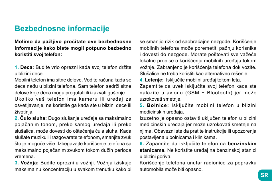 Bezbednosne informacije | Wiko Fever User Manual | Page 259 / 292