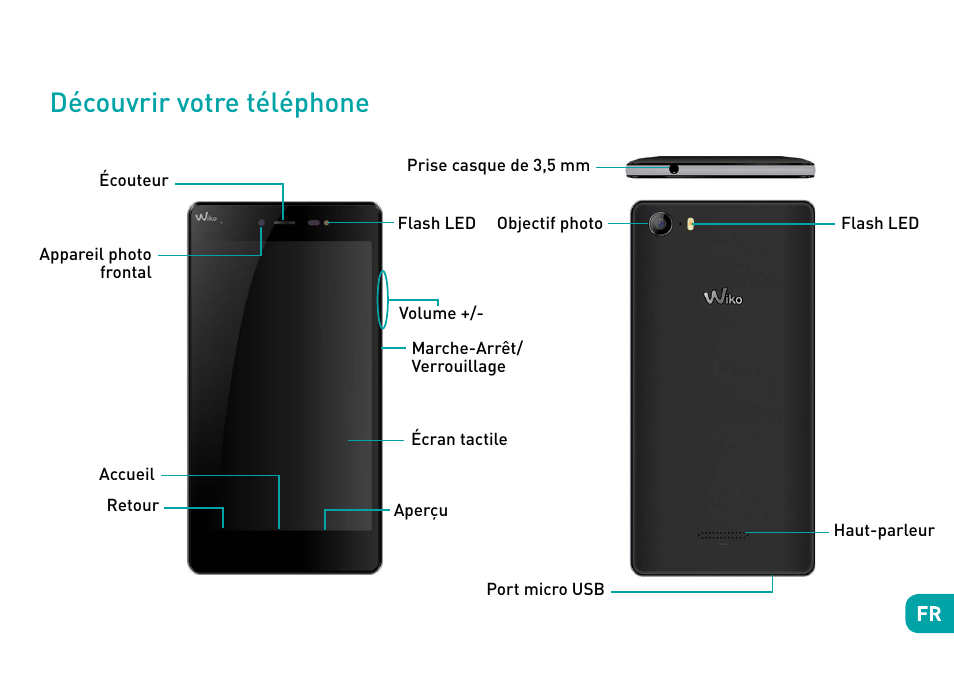 Découvrir votre téléphone | Wiko Fever User Manual | Page 28 / 292
