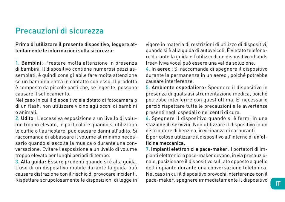 Precauzioni di sicurezza | Wiko Fever User Manual | Page 60 / 292