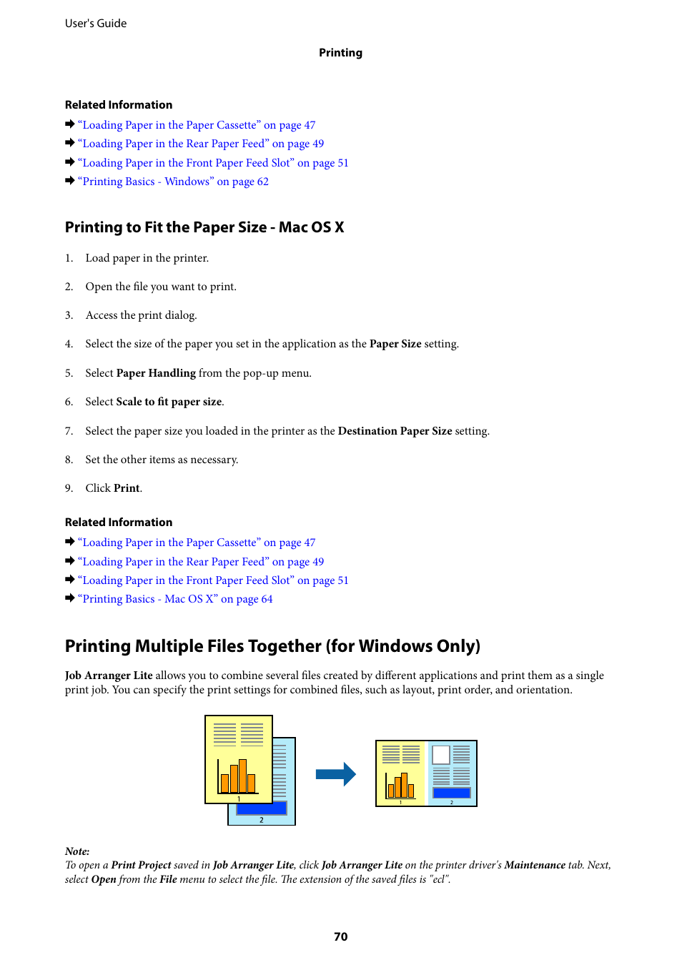Printing to fit the paper size - mac os x | Epson WorkForce Pro WF-R8590 DTWF User Manual | Page 70 / 243