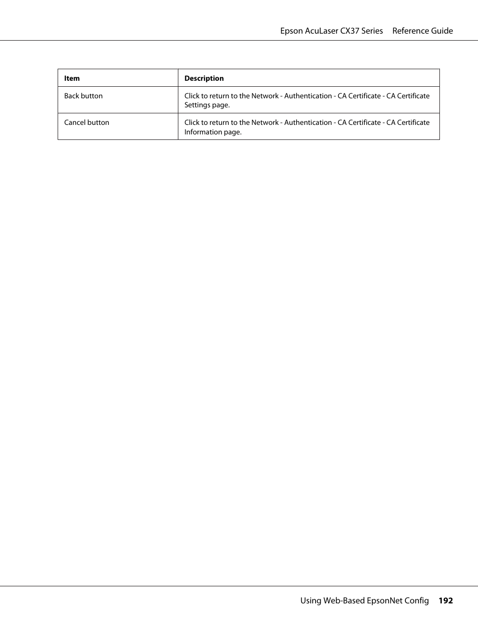 Epson AcuLaser CX37DNF User Manual | Page 192 / 197