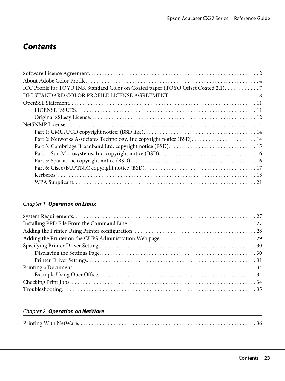 Epson AcuLaser CX37DNF User Manual | Page 23 / 197