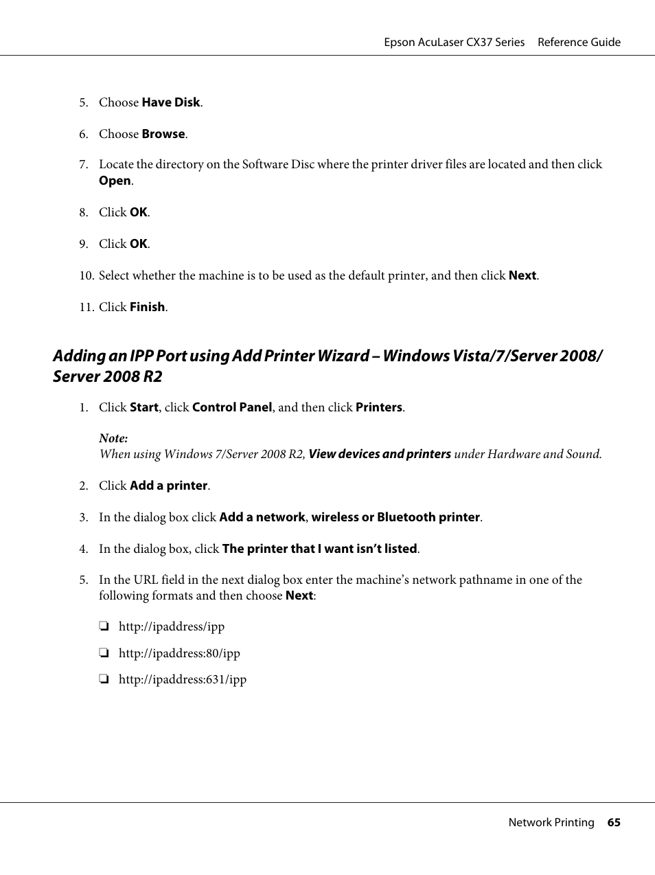 Epson AcuLaser CX37DNF User Manual | Page 65 / 197