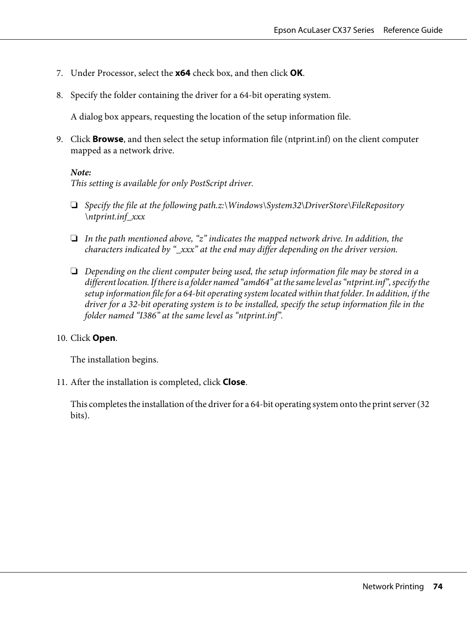 Epson AcuLaser CX37DNF User Manual | Page 74 / 197