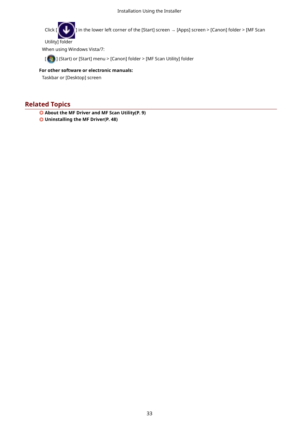 Related topics | Canon i-SENSYS MF244dw User Manual | Page 35 / 60