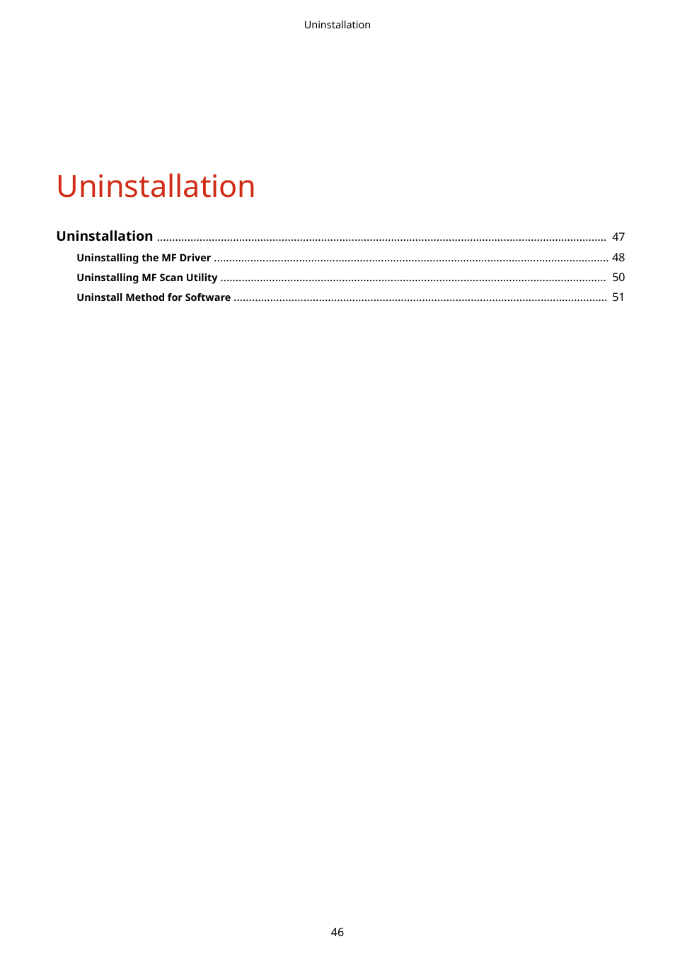 Uninstallation | Canon i-SENSYS MF244dw User Manual | Page 48 / 60