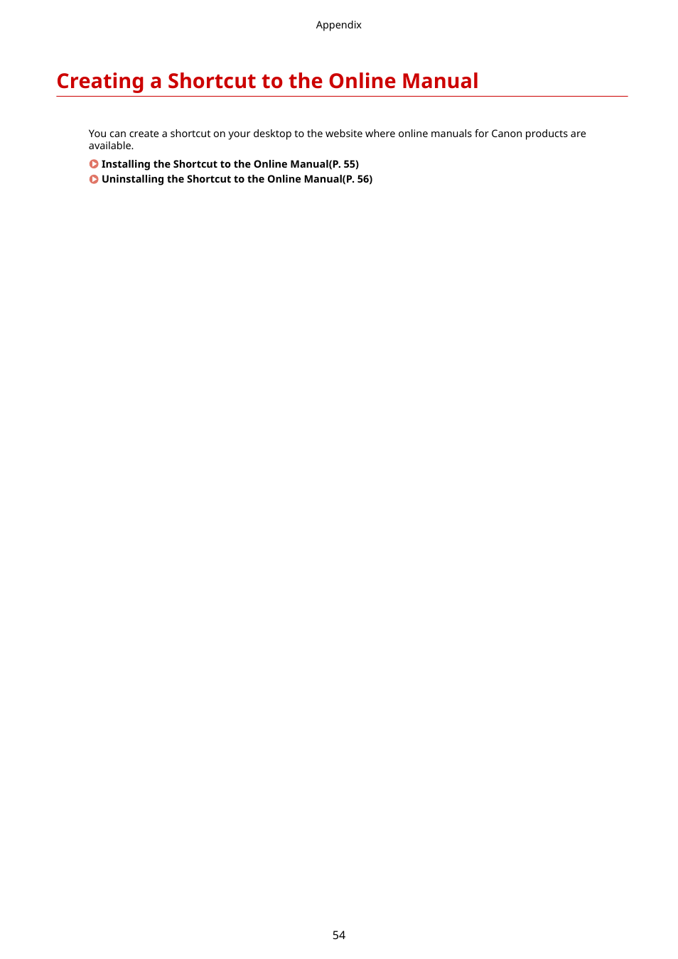 Creating a shortcut to the online manual | Canon i-SENSYS MF244dw User Manual | Page 56 / 60