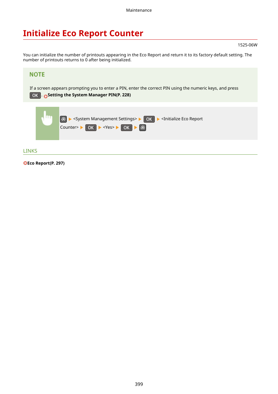 Initialize eco report counter | Canon i-SENSYS MF244dw User Manual | Page 405 / 477