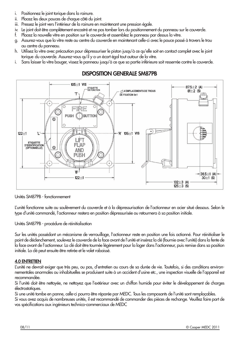 Disposition generale sm87pb | MEDC SM87BG User Manual | Page 13 / 28