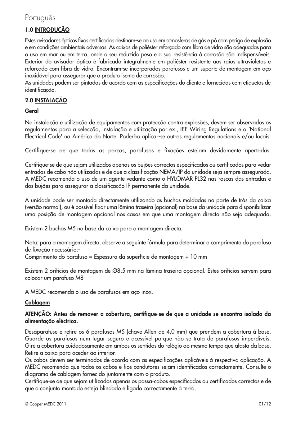 Português | MEDC FL11 User Manual | Page 15 / 20