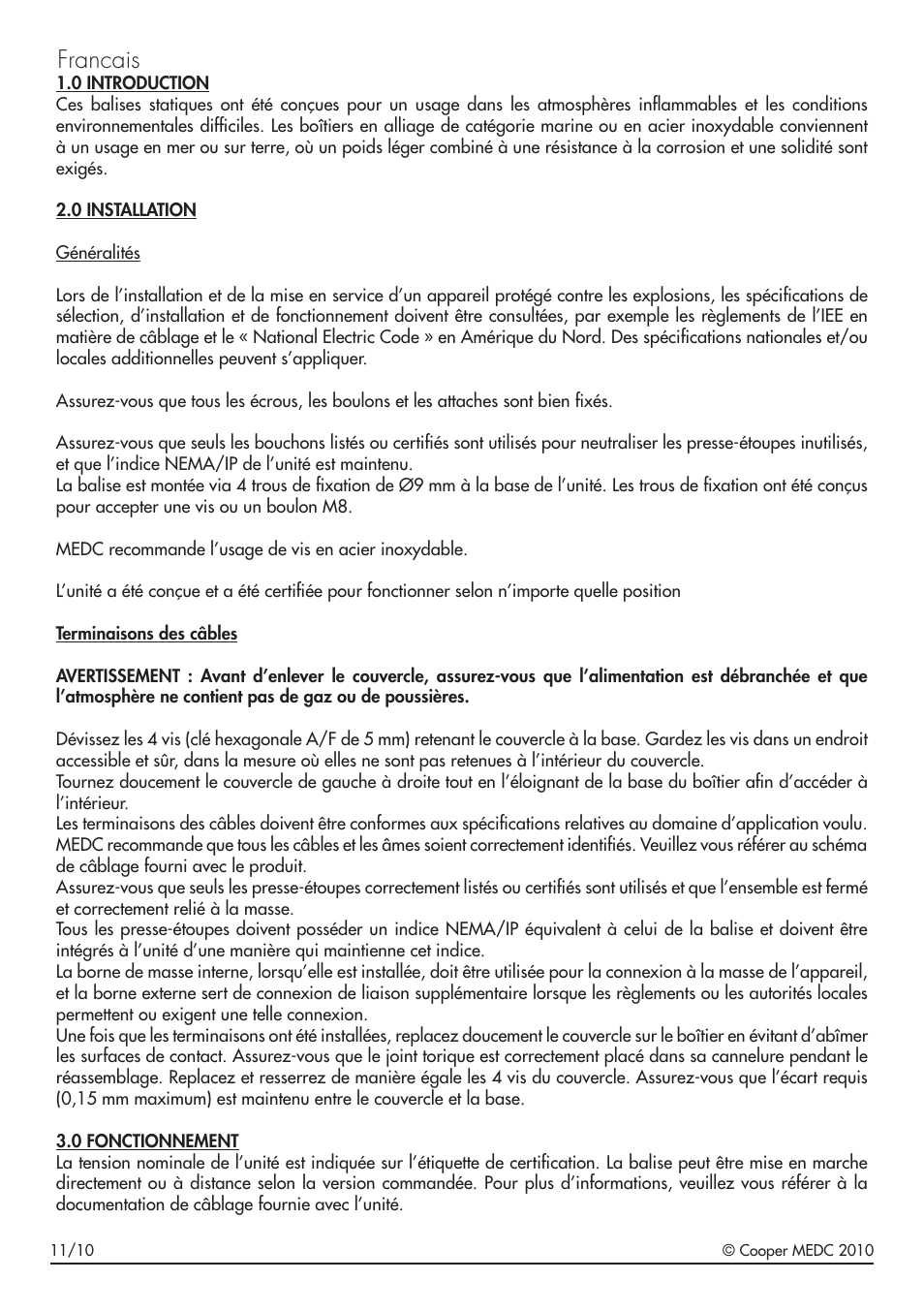 Francais | MEDC SM87 LU1 User Manual | Page 10 / 24