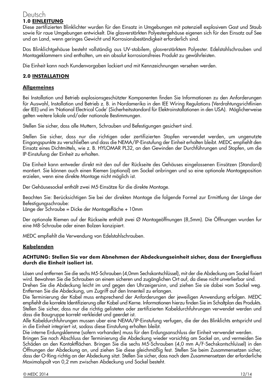 Deutsch | MEDC XB11 User Manual | Page 11 / 24