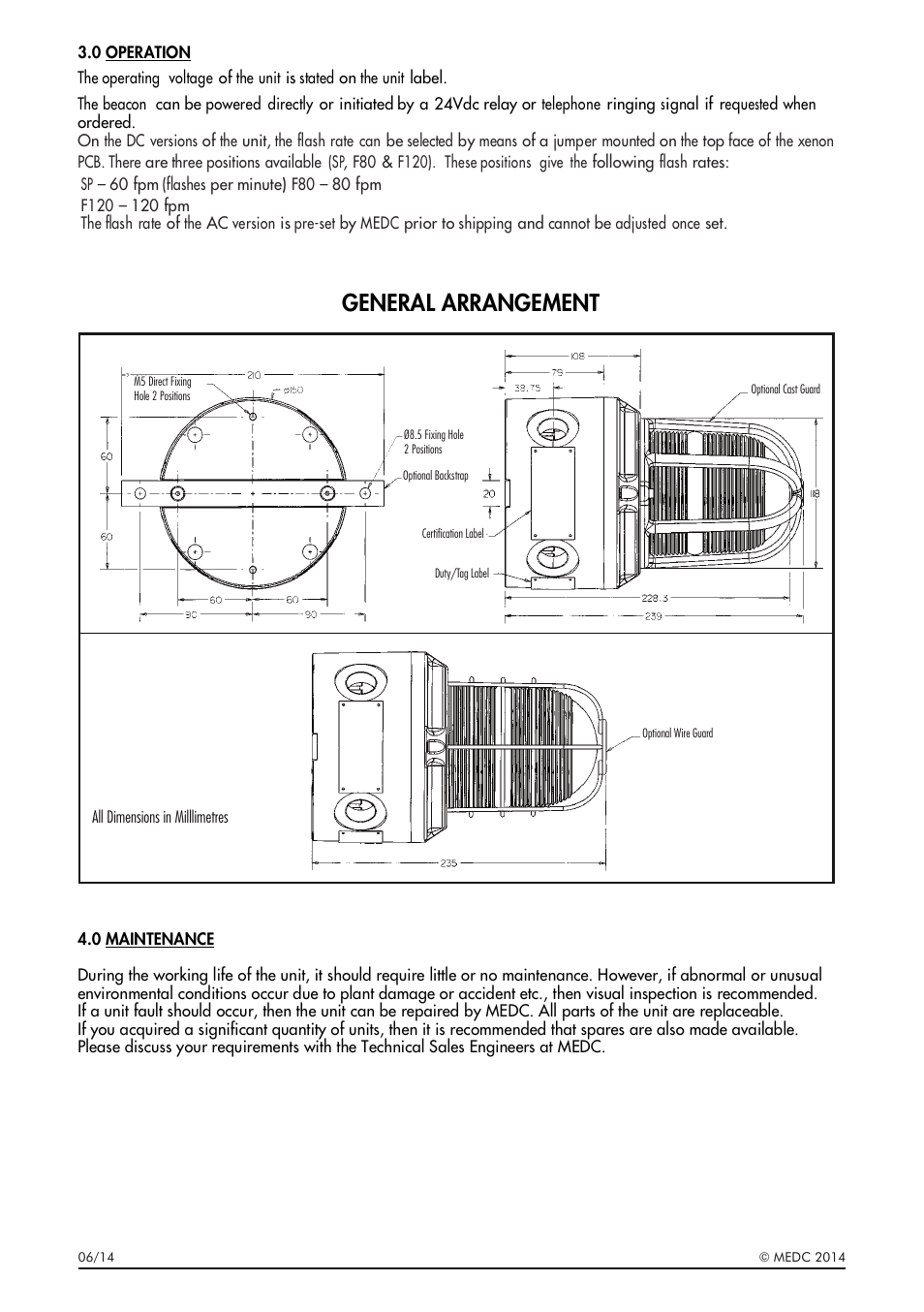 General arrangement | MEDC XB15 User Manual | Page 4 / 24