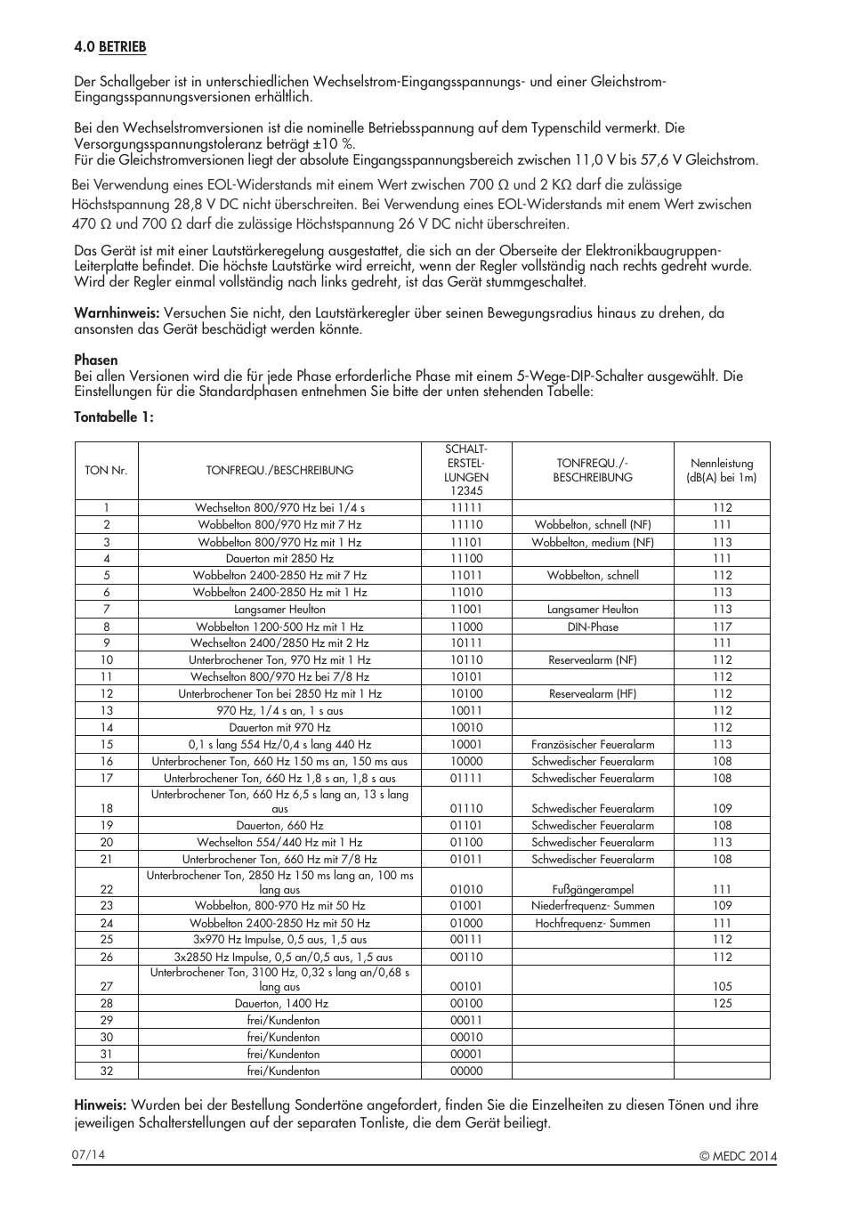 MEDC DB3B User Manual | Page 36 / 56