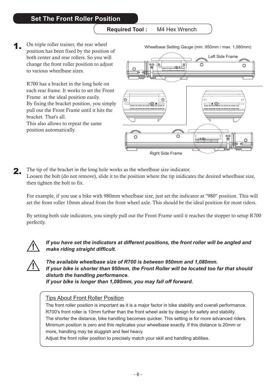MINOURA LiveRoll R700 User Manual | Page 6 / 8