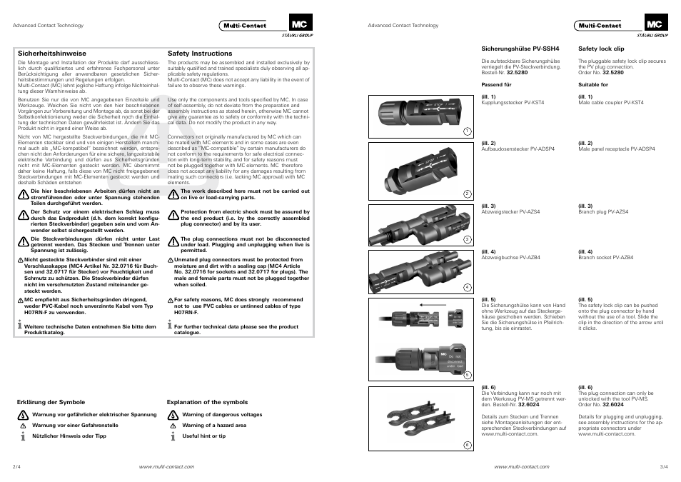 Sicherheitshinweise safety instructions | Multi-Contact MA252 User Manual | Page 2 / 3