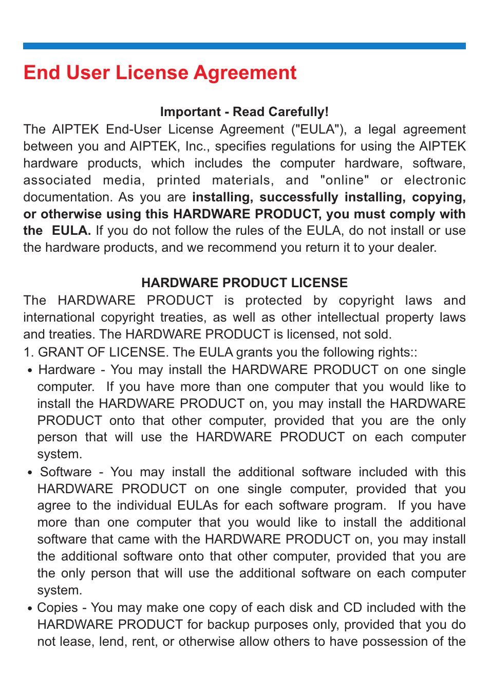 End user license agreement | 'da Products PENCAM VOICE User Manual | Page 4 / 34