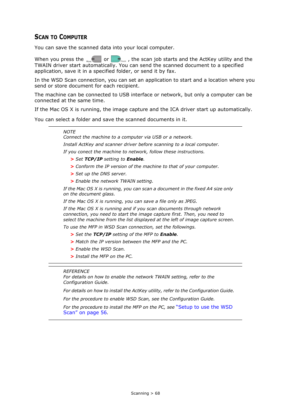 Scan to computer | Oki MC363dn User Manual | Page 68 / 146