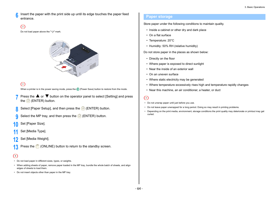Paper storage | Oki C532dn User Manual | Page 64 / 131