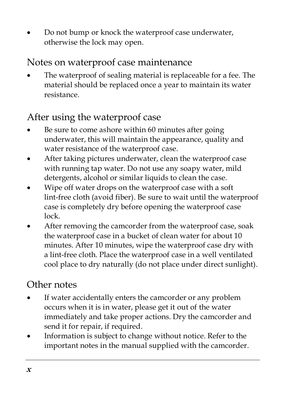 After using the waterproof case | PRAKTICA SC1 User Manual | Page 11 / 65