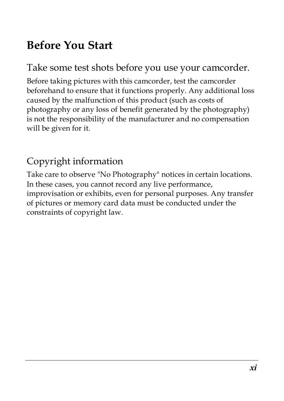 Before you start | PRAKTICA SC1 User Manual | Page 12 / 65