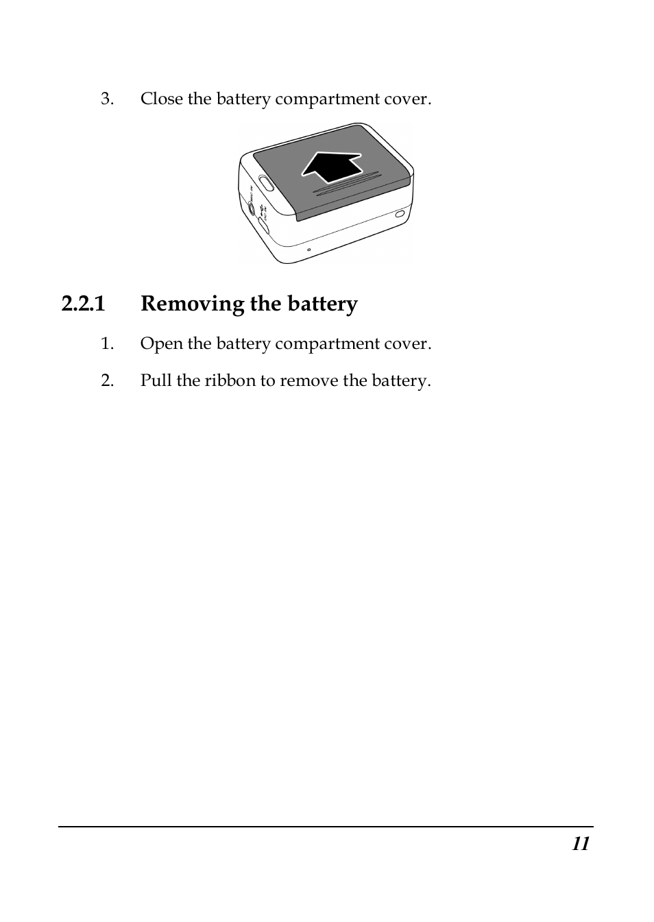 1 removing the battery | PRAKTICA SC1 User Manual | Page 23 / 65