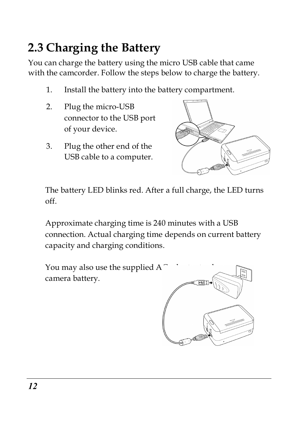 3 charging the battery | PRAKTICA SC1 User Manual | Page 24 / 65