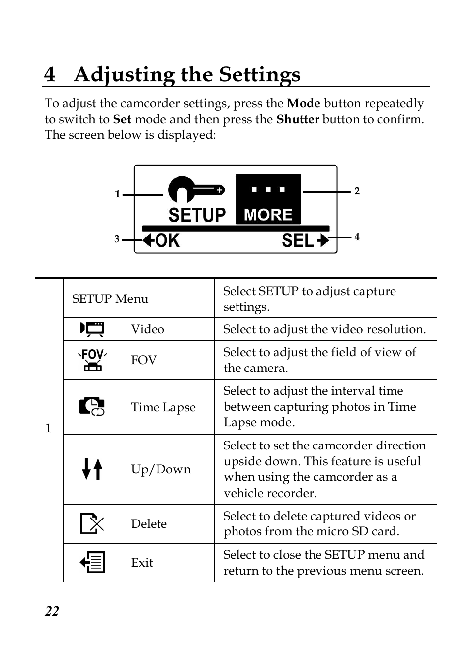 4 adjusting the settings | PRAKTICA SC1 User Manual | Page 34 / 65