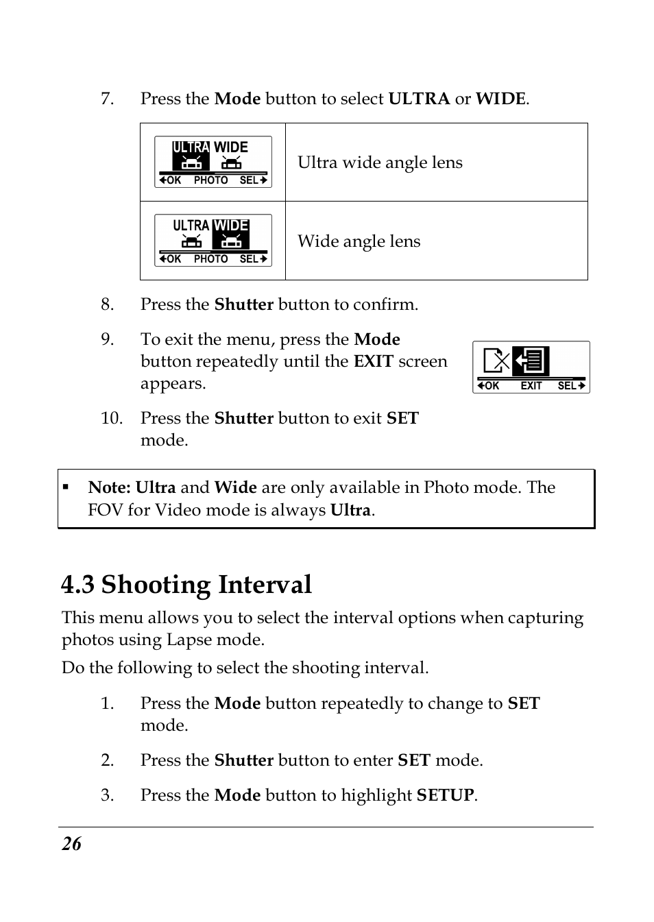 3 shooting interval | PRAKTICA SC1 User Manual | Page 38 / 65