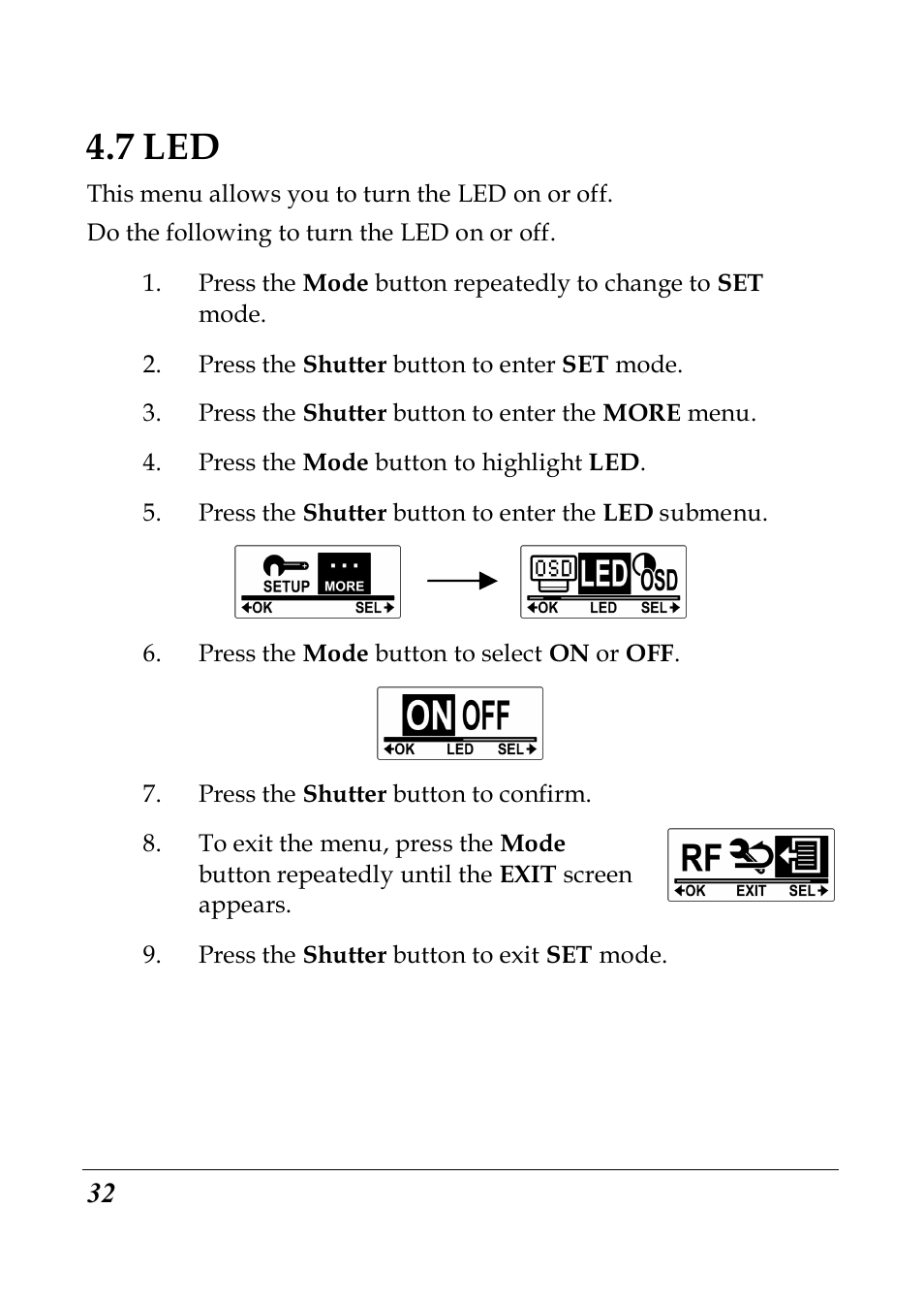 7 led | PRAKTICA SC1 User Manual | Page 44 / 65