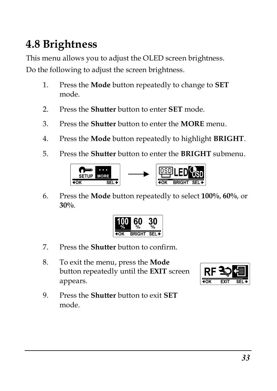 8 brightness | PRAKTICA SC1 User Manual | Page 45 / 65