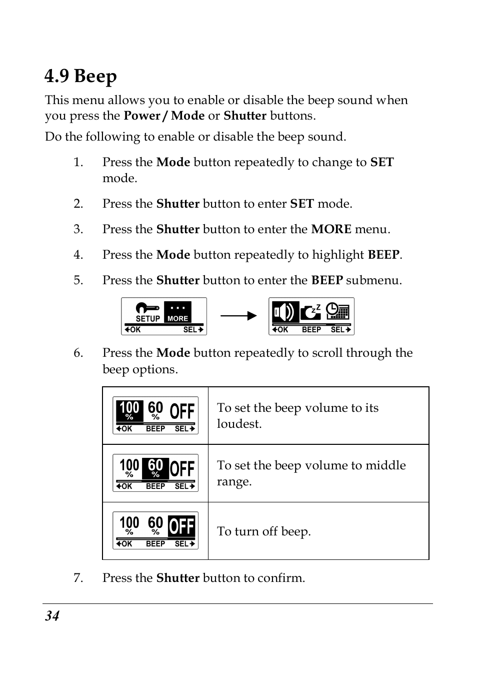 9 beep | PRAKTICA SC1 User Manual | Page 46 / 65