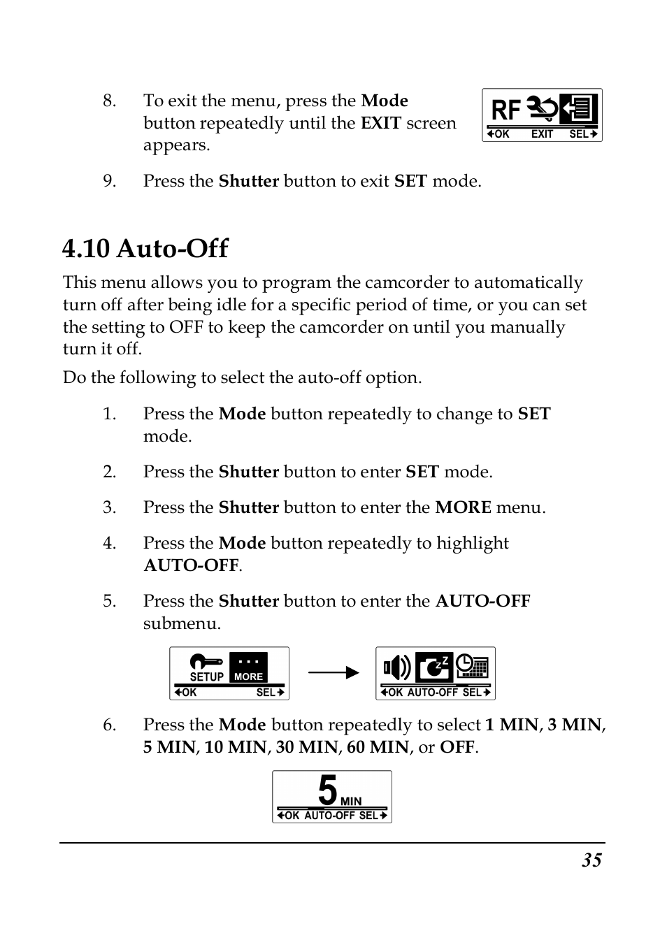 10 auto-off | PRAKTICA SC1 User Manual | Page 47 / 65