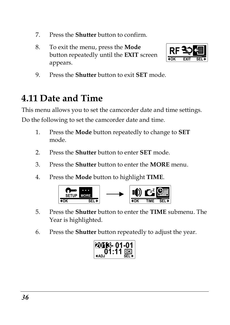 11 date and time | PRAKTICA SC1 User Manual | Page 48 / 65