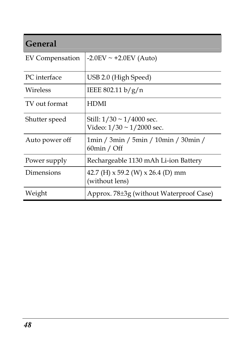 General | PRAKTICA SC1 User Manual | Page 60 / 65
