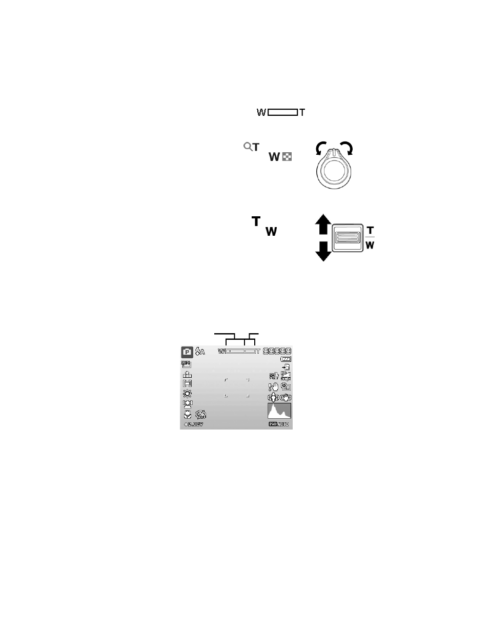 Setting the zoom control, Zoom dial, Side zoom control | Optical zoom 1x to 36x | PRAKTICA luxmedia 18-Z36C User Manual | Page 22 / 65