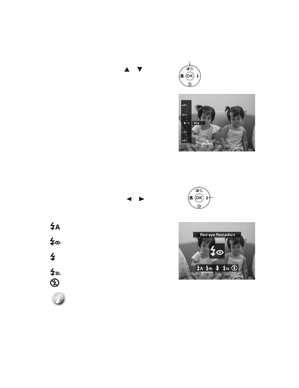 Using ev compensation, Using flash | PRAKTICA luxmedia 18-Z36C User Manual | Page 23 / 65