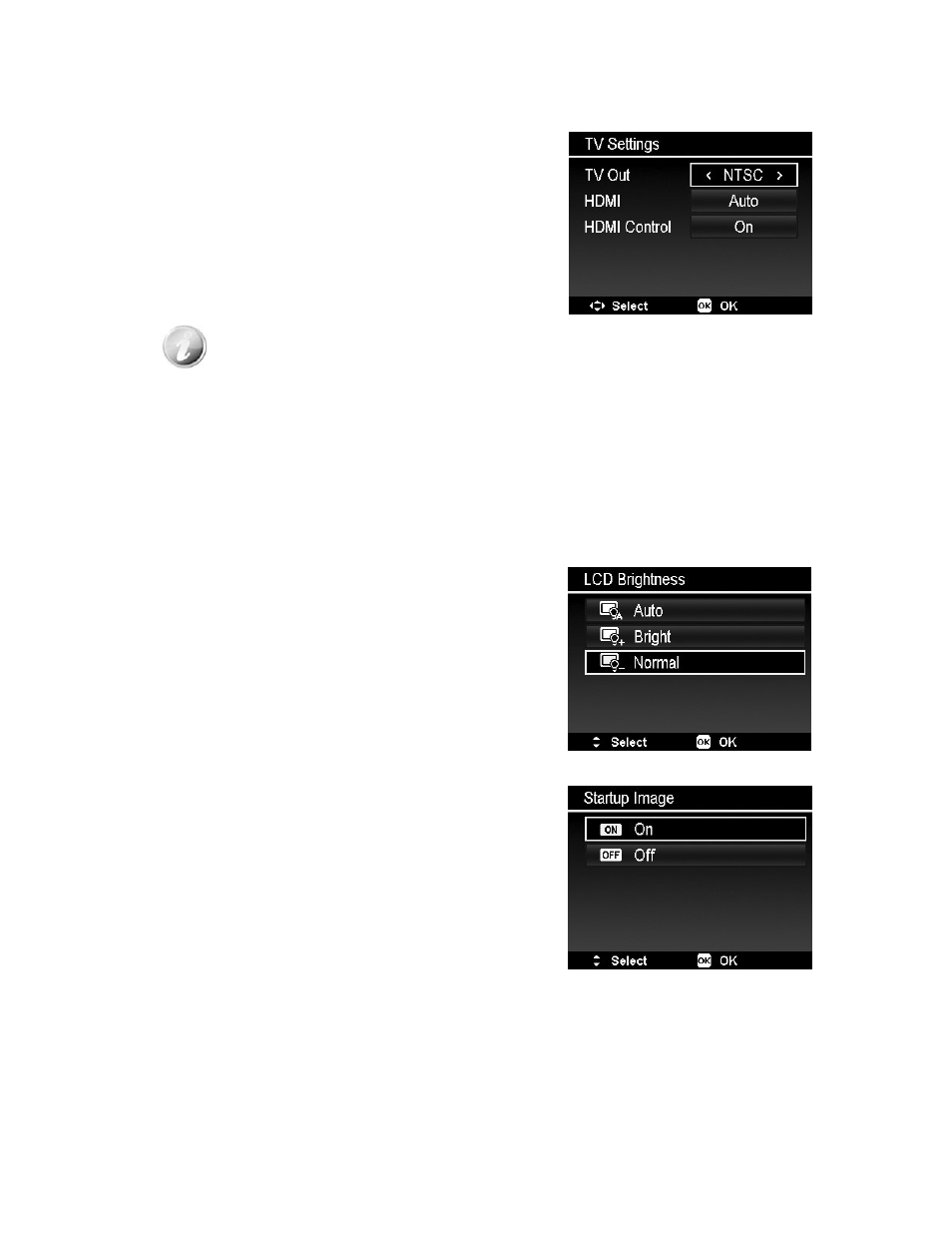 Setting tv settings, Setting lcd brightness | PRAKTICA luxmedia 18-Z36C User Manual | Page 55 / 65