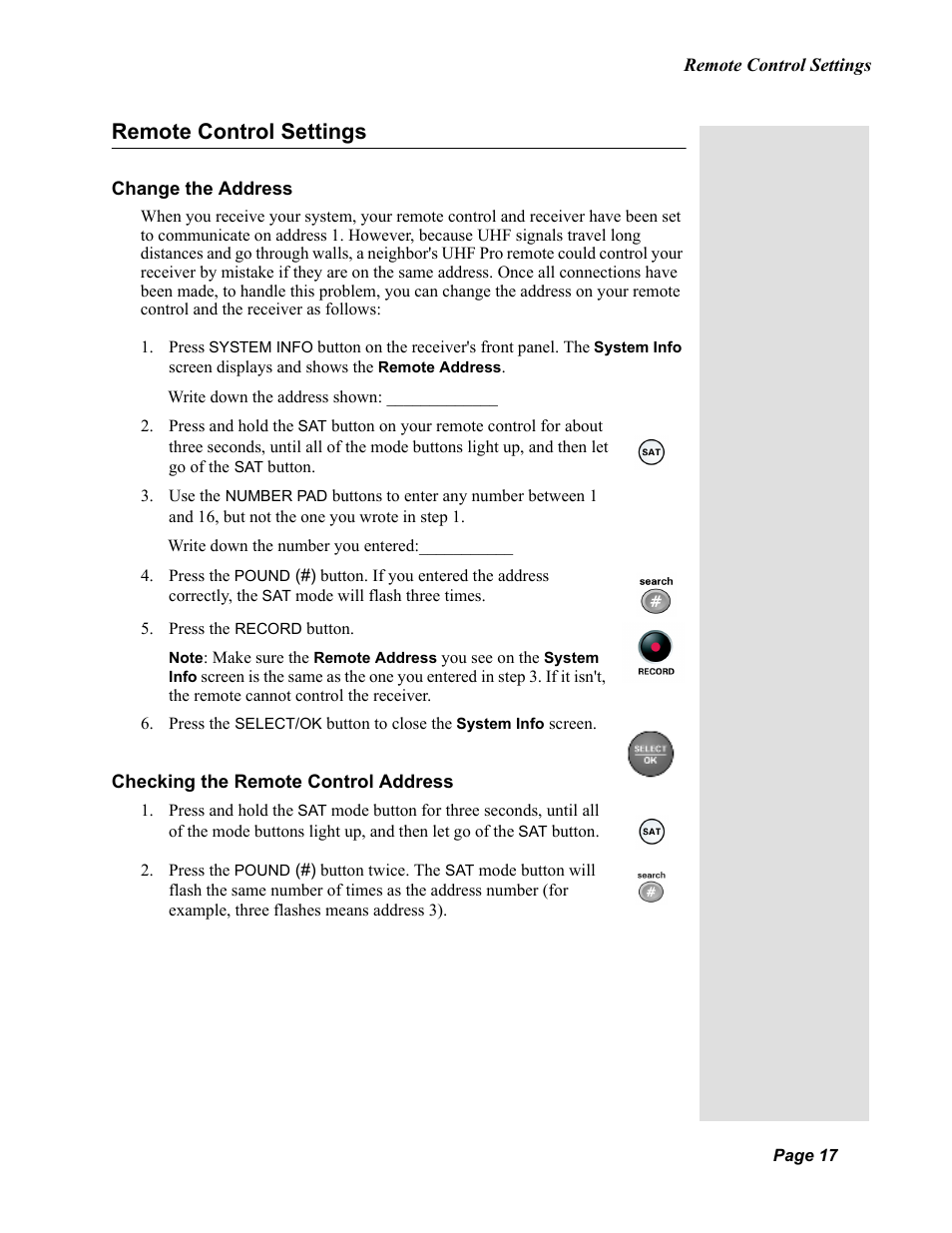 Remote control settings | Dish Network Solo 811 User Manual | Page 22 / 110