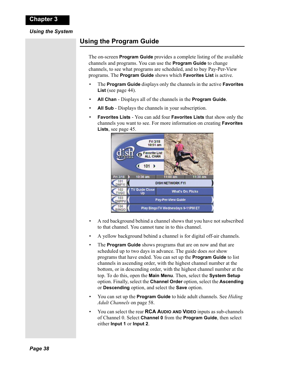 Using the program guide, Chapter 3 | Dish Network Solo 811 User Manual | Page 43 / 110