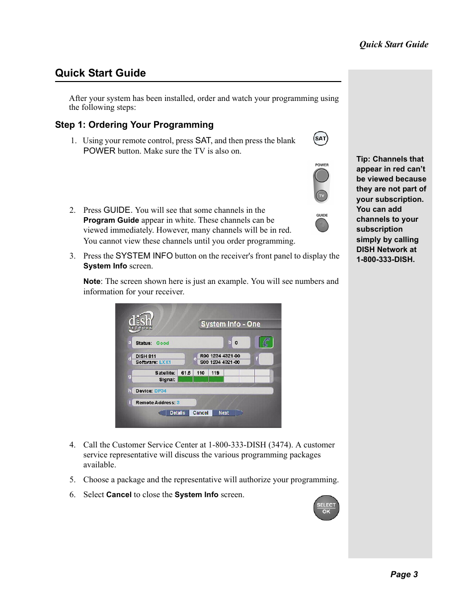 Quick start guide | Dish Network Solo 811 User Manual | Page 8 / 110