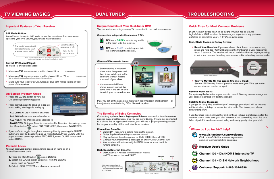 Tv viewing basics | Dish Network VIP622 User Manual | Page 2 / 2