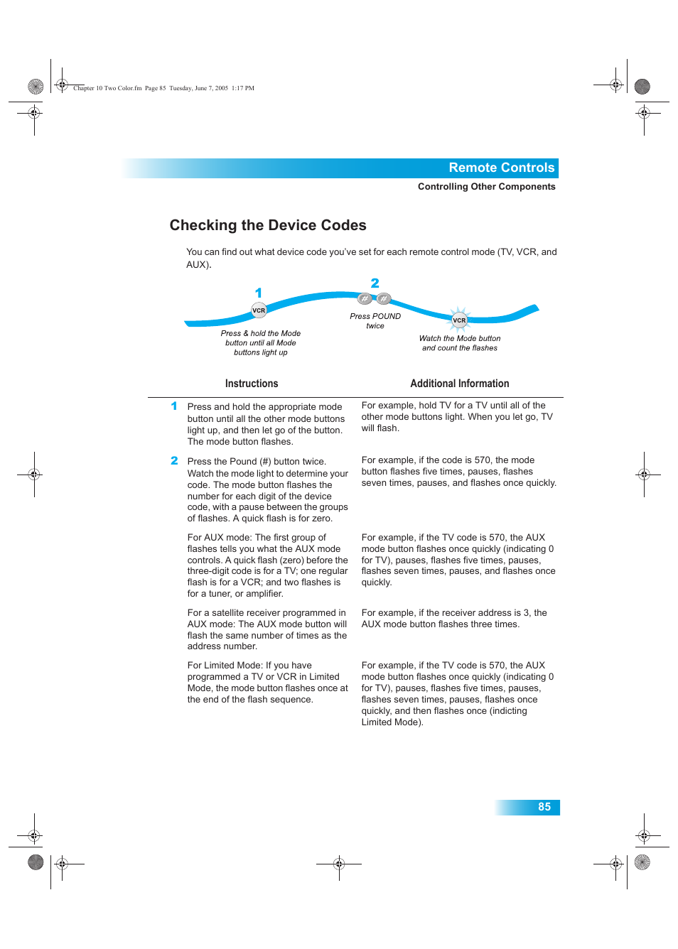 Checking the device codes, Remote controls | Dish Network 942 User Manual | Page 92 / 162