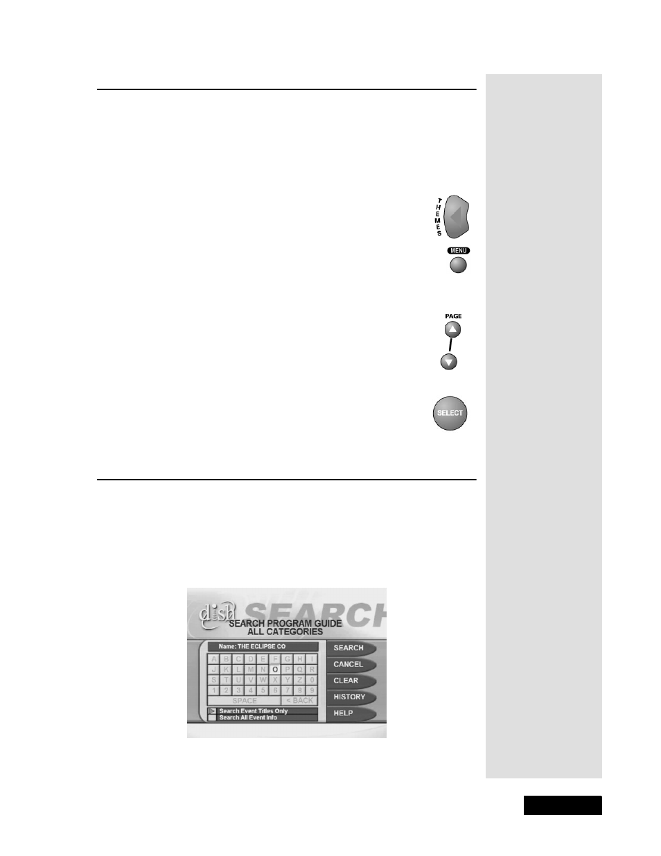 Using themes using search | Dish Network Solo 111 User Manual | Page 29 / 104