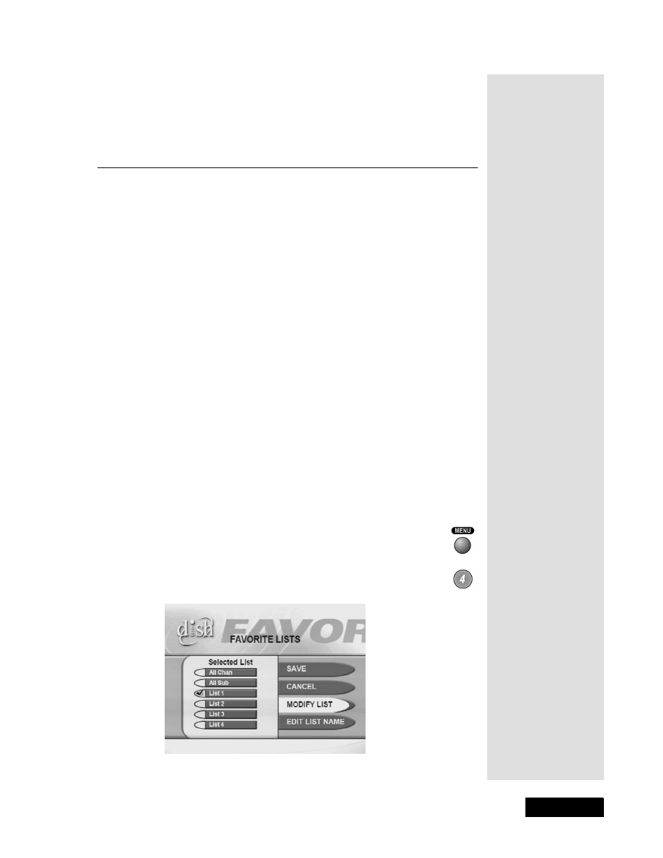 Using favorites lists | Dish Network Solo 111 User Manual | Page 31 / 104